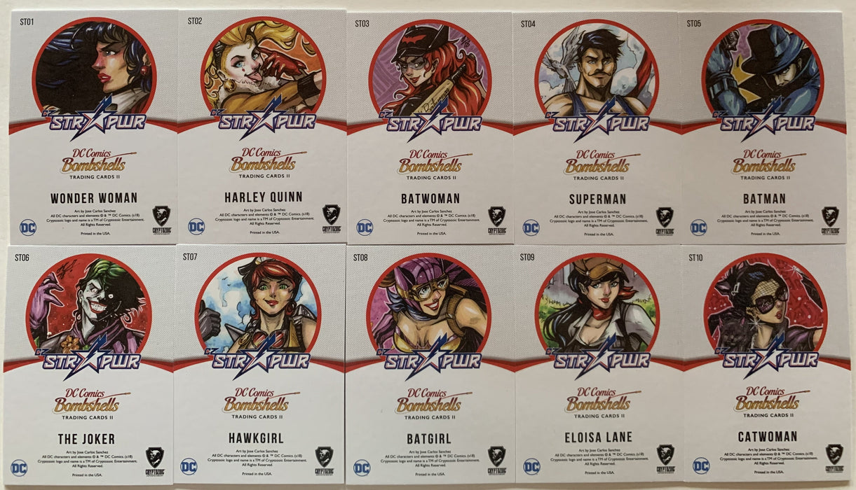 2018 DC Comics Bombshells 2 Red Foil Parallel Star Power Chase Card Set ST1 -10   - TvMovieCards.com