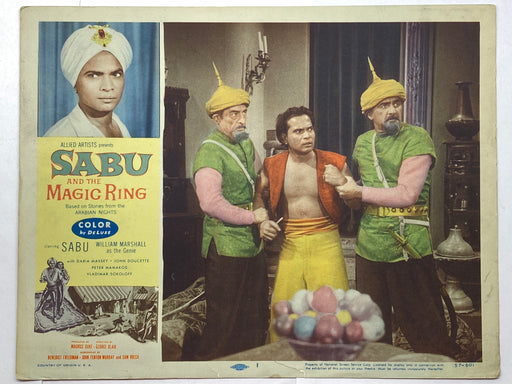 1957 Sabu and the Magic Ring #1 Lobby Card 11x14 Sabu Daria Massey   - TvMovieCards.com