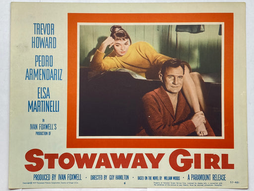 1957 Stowaway Girl #6 Lobby Card 11x14 Trevor Howard Elsa Martinelli   - TvMovieCards.com