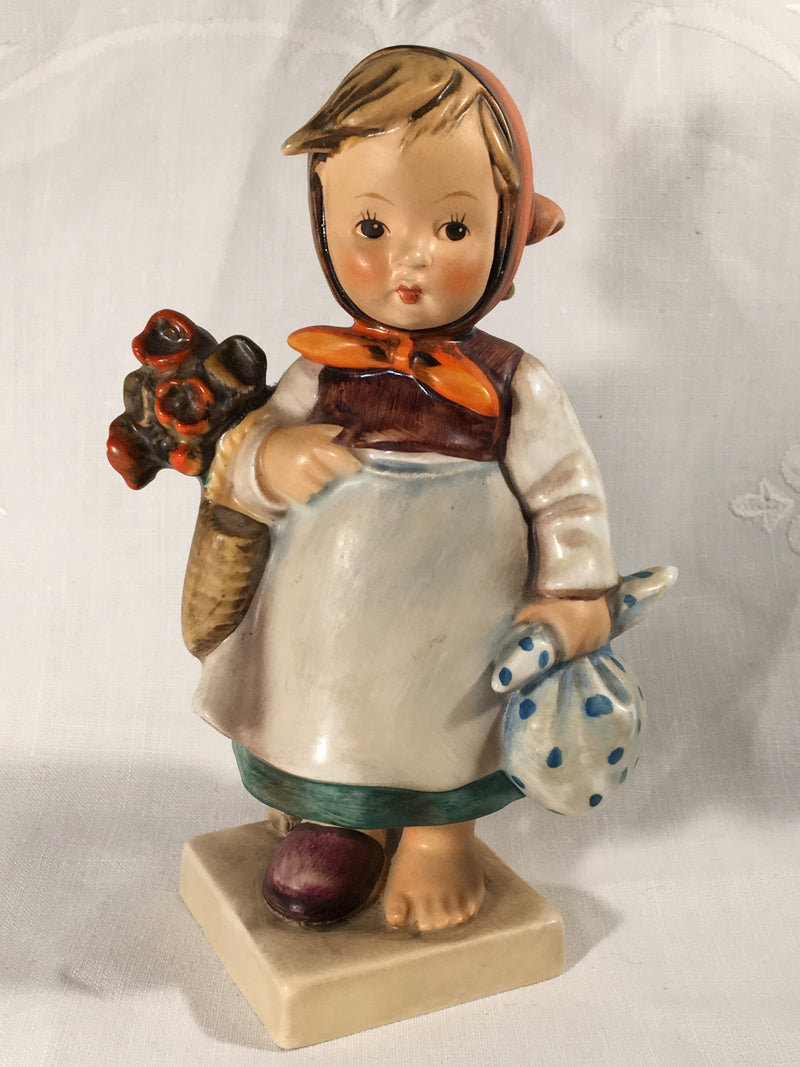 Goebel Hummel TMK4 #204 "Weary Wanderer" (Girl with Flowers) 5.75" Tall   - TvMovieCards.com