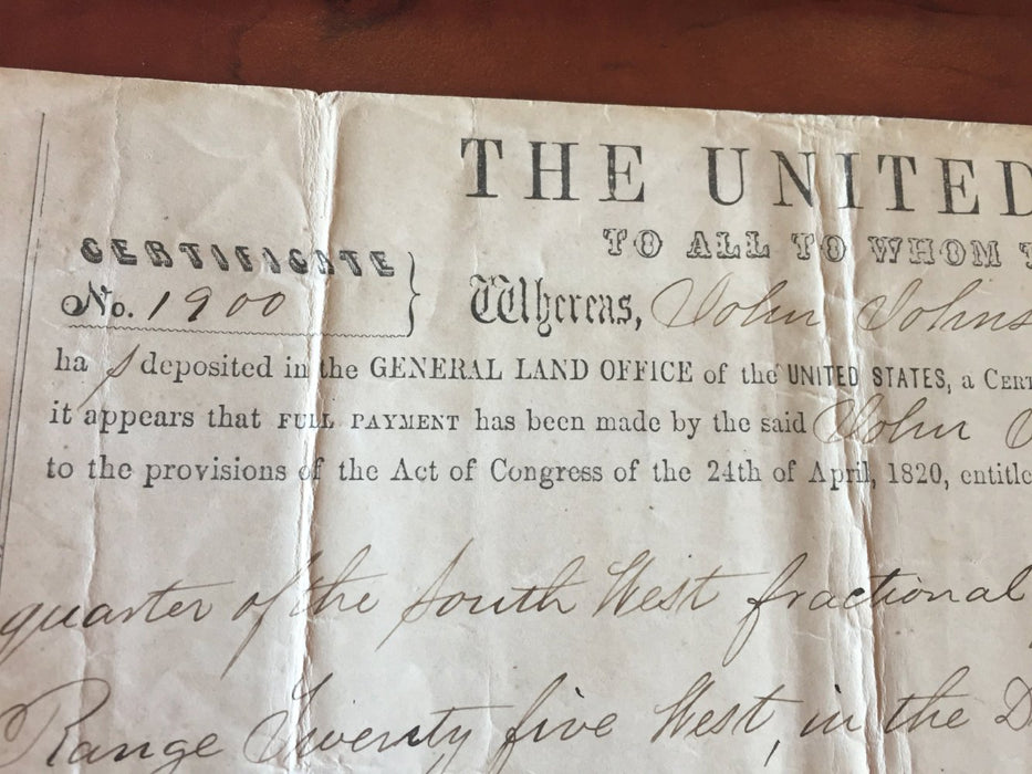 Original 1855 Signature Franklin Pierce 14th President United States Land Grant   - TvMovieCards.com