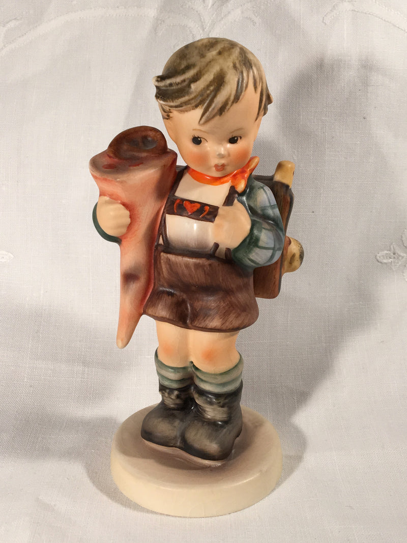Goebel Hummel Figurine TMK3 #80 "Little Scholar" (Boy with Backpack) 5.5" Tall   - TvMovieCards.com