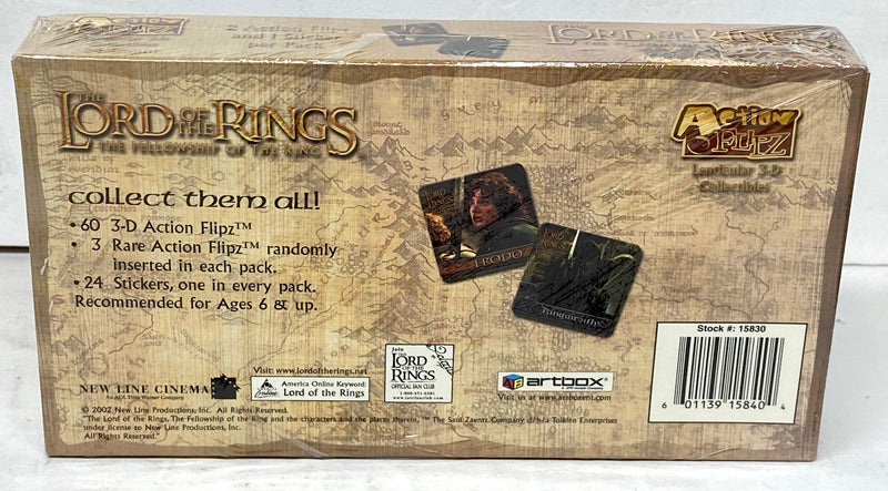 Lord of the Rings Fellowship of the Ring FOTR Action Flipz Trading Card Box Seal   - TvMovieCards.com
