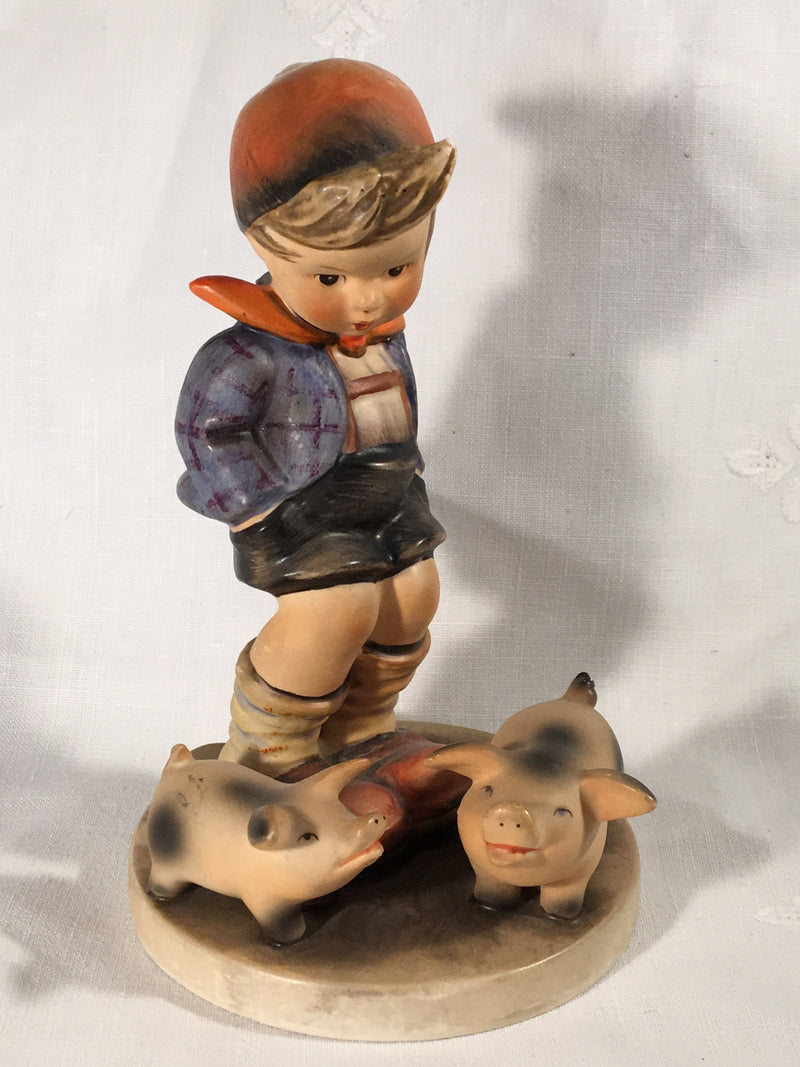 Goebel Hummel Figurine TMK3 #66 "Farm Boy" (With Pigs) 5.50" Tall B   - TvMovieCards.com