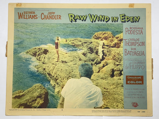 1958 Raw Wind in Eden #4 Lobby Card 11x14 Esther Williams Jeff Chandler   - TvMovieCards.com