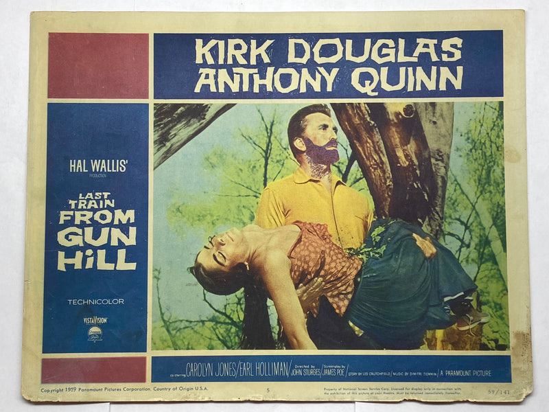 1959 Last Train from Gun Hill #5 Lobby Card 11x14 Kirk Douglas Anthony Quinn Car - TvMovieCards.com