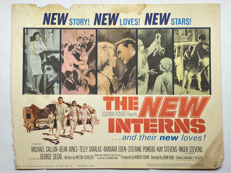 1964 The New Interns Lobby Card 11x14 Michael Callan Dean Jones Telly Savalas   - TvMovieCards.com