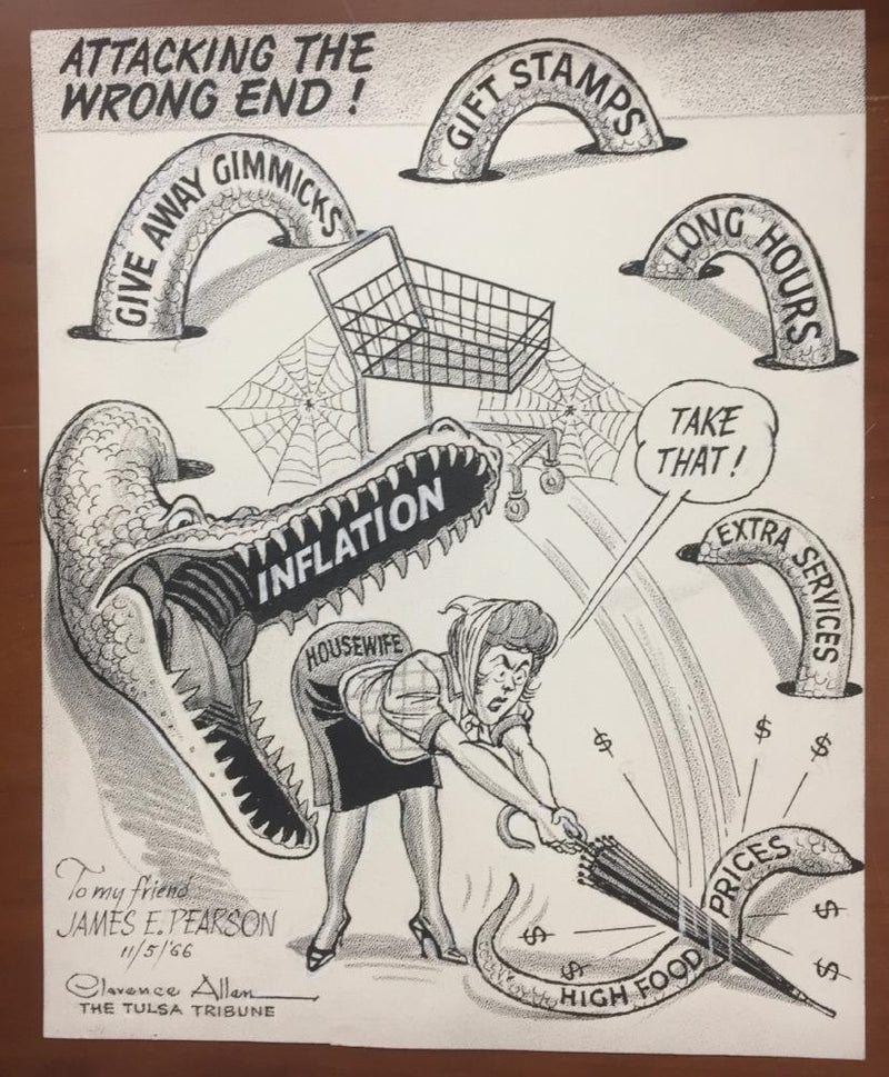 Attacking The Wrong End Comic Strip Art By Clarence Allen Tulsa Tribune Nov 5 19   - TvMovieCards.com