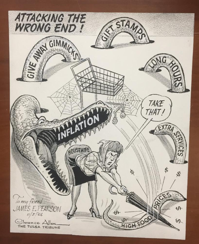 Attacking The Wrong End Comic Strip Art By Clarence Allen Tulsa Tribune Nov 5 19   - TvMovieCards.com
