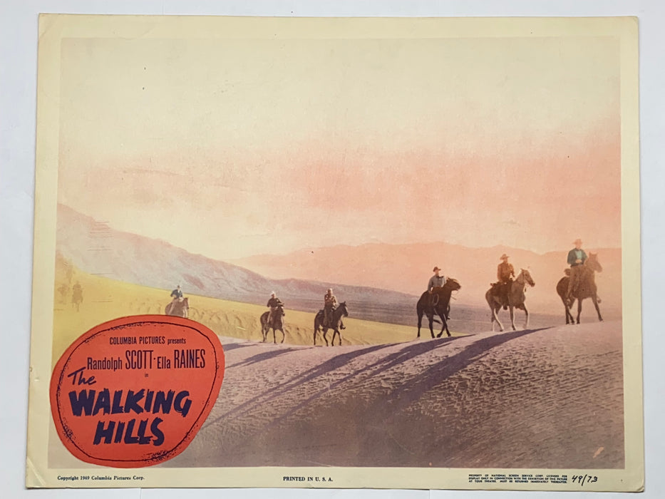 1949 The Walking Hills Lobby Card 11x14 Randolph Scott Ella Raines William Bishop   - TvMovieCards.com