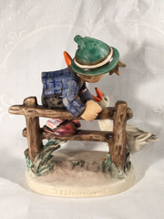 Goebel Hummel Figurine TMK5 #195/I "Barnyard Hero" (Boy Goose) 5.75" Tall   - TvMovieCards.com