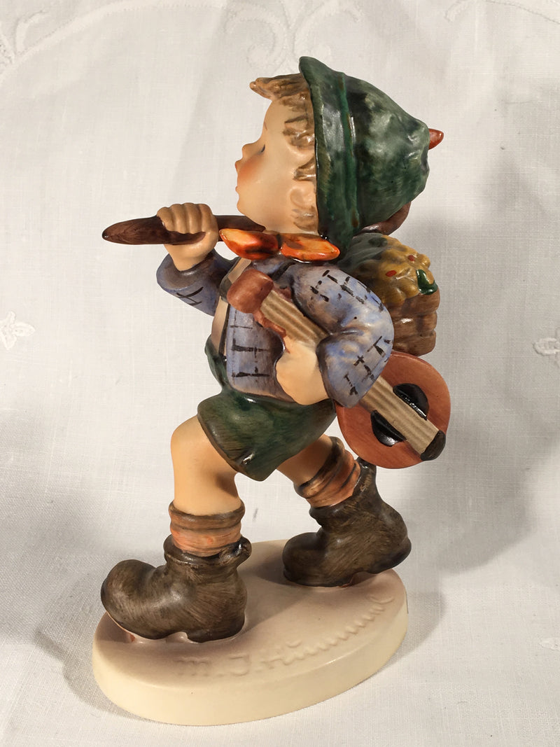 Goebel Hummel Figurine TMK5 #327 "The Run-a-way" (Runaway Boy) 5.5" Tall   - TvMovieCards.com