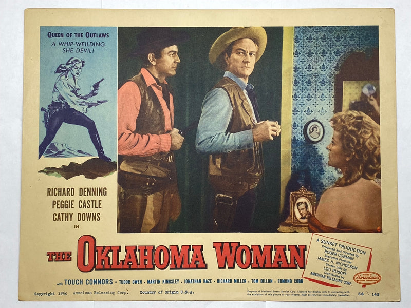 1956 The Oklahoma Woman #6 Lobby Card 11x14 Richard Denning Peggie Castle   - TvMovieCards.com