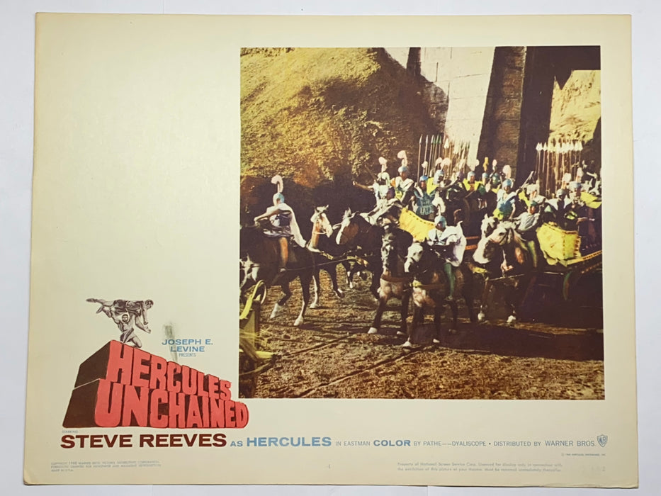 1960 Hercules Unchained #4 Lobby Card 11x14 Steve Reeves Sylva Koscina   - TvMovieCards.com