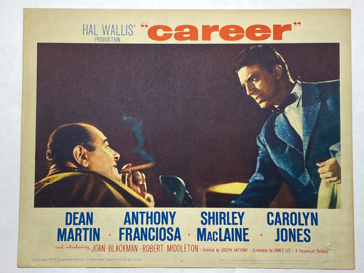 1959 Career #4 Lobby Card 11x14 Dean Martin Anthony Franciosa Shirley MacLaine   - TvMovieCards.com