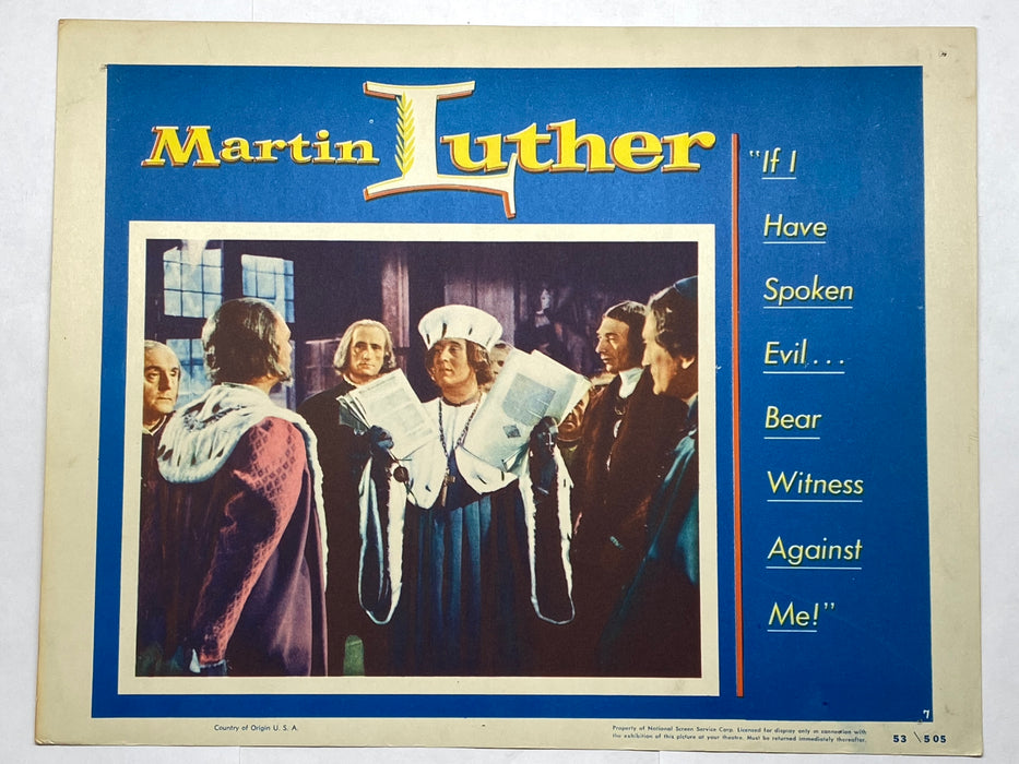 1953 Martin Luther #7 Lobby Card 11x14 Niall MacGinnis John Ruddock Pierre Lefevre   - TvMovieCards.com