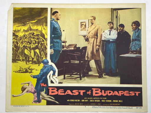1958 The Beast of Budapest #7 Lobby Card 11x14 Gerald Milton Violet Rensing   - TvMovieCards.com
