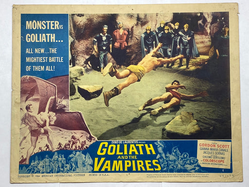 1961 Goliath and the Vampires #5 Lobby Card 11x14 Gordon Scott Leonora Ruffo   - TvMovieCards.com