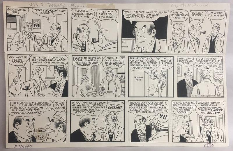 Micky Finn Comic Strip Original Art by Morris Weiss 1-31-1971   - TvMovieCards.com