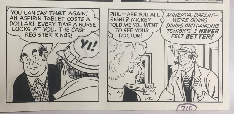 Micky Finn Comic Strip Original Art by Morris Weiss 1-31-1971   - TvMovieCards.com