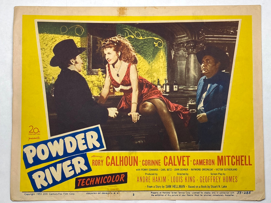 1953 Powder River #3 Lobby Card 11x14 Rory Calhoun Corinne Calvet   - TvMovieCards.com