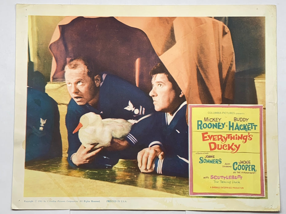 1961 Everything's Ducky Lobby Card 11x14 Mickey Rooney Buddy Hackett   - TvMovieCards.com