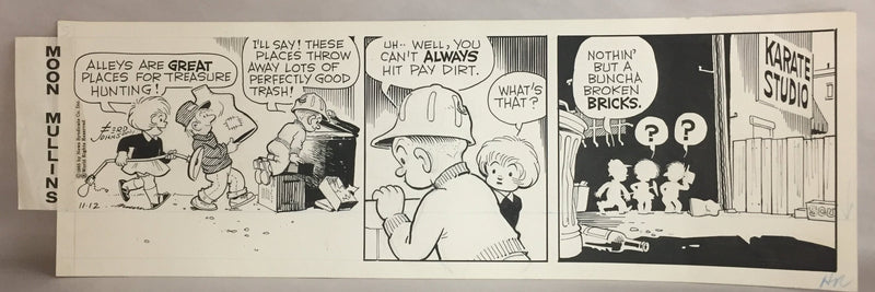 Moon Mullins Comic Strip Original Art by Ferd Johnson 11-12-1965   - TvMovieCards.com