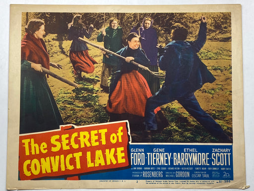 1951 The Secret of Convict Lake #2 Lobby Card 11x14 Glenn Ford Gene Tierney   - TvMovieCards.com