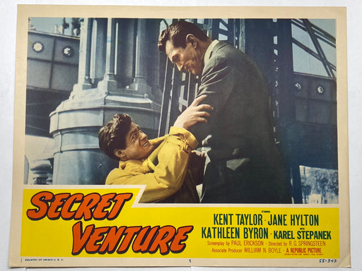 1955 Secret Venture #5 Lobby Card 11x14 Kent Taylor Jane Hylton Kathleen Byron   - TvMovieCards.com