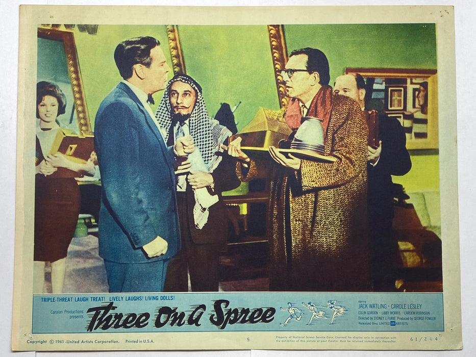 1961 Three on a Spree #5 Lobby Card 11x14 Jack Watling Carole Lesley John Slater   - TvMovieCards.com