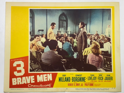 1956 3 Brave Men #5 Lobby Card 11x14 Ray Milland Ernest Borgnine Frank Lovejoy   - TvMovieCards.com