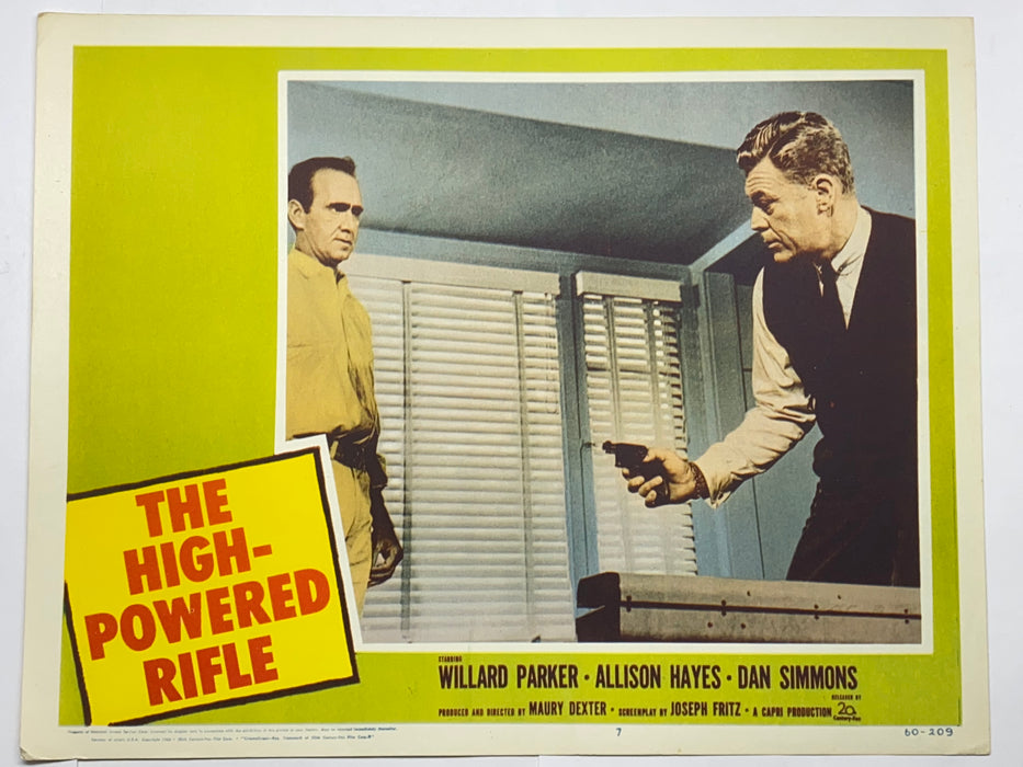 1960 The High Powered Rifle #7 Lobby Card 11x14 Willard Parker Allison Hayes   - TvMovieCards.com