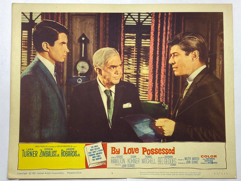 1961 By Love Possessed 11x14 #3 Lobby Card Lana Turner Jason Robards   - TvMovieCards.com