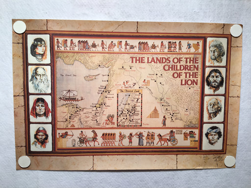 Ron Toelke Signed Poster Print 1980 - "The Lands of the Children of the Lion"   - TvMovieCards.com