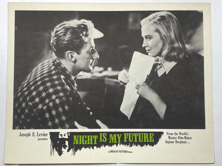 1963 Night Is My Future Lobby Card 11x14 Mai Zetterling Birger Malmsten   - TvMovieCards.com