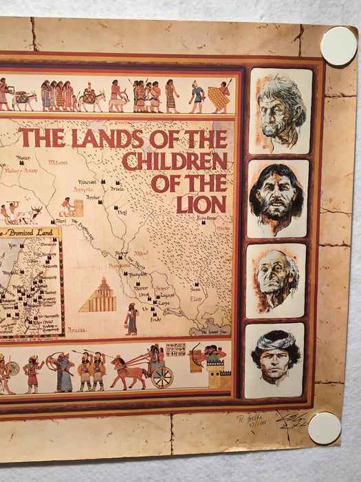 Ron Toelke Signed Poster Print 1980 - "The Lands of the Children of the Lion"   - TvMovieCards.com