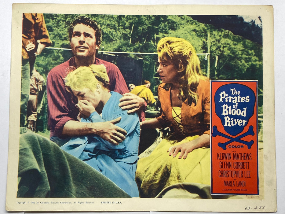 1962 The Pirates of Blood River Lobby Card 11x14 Kerwin Mathews Glenn Corbett Christopher Lee   - TvMovieCards.com