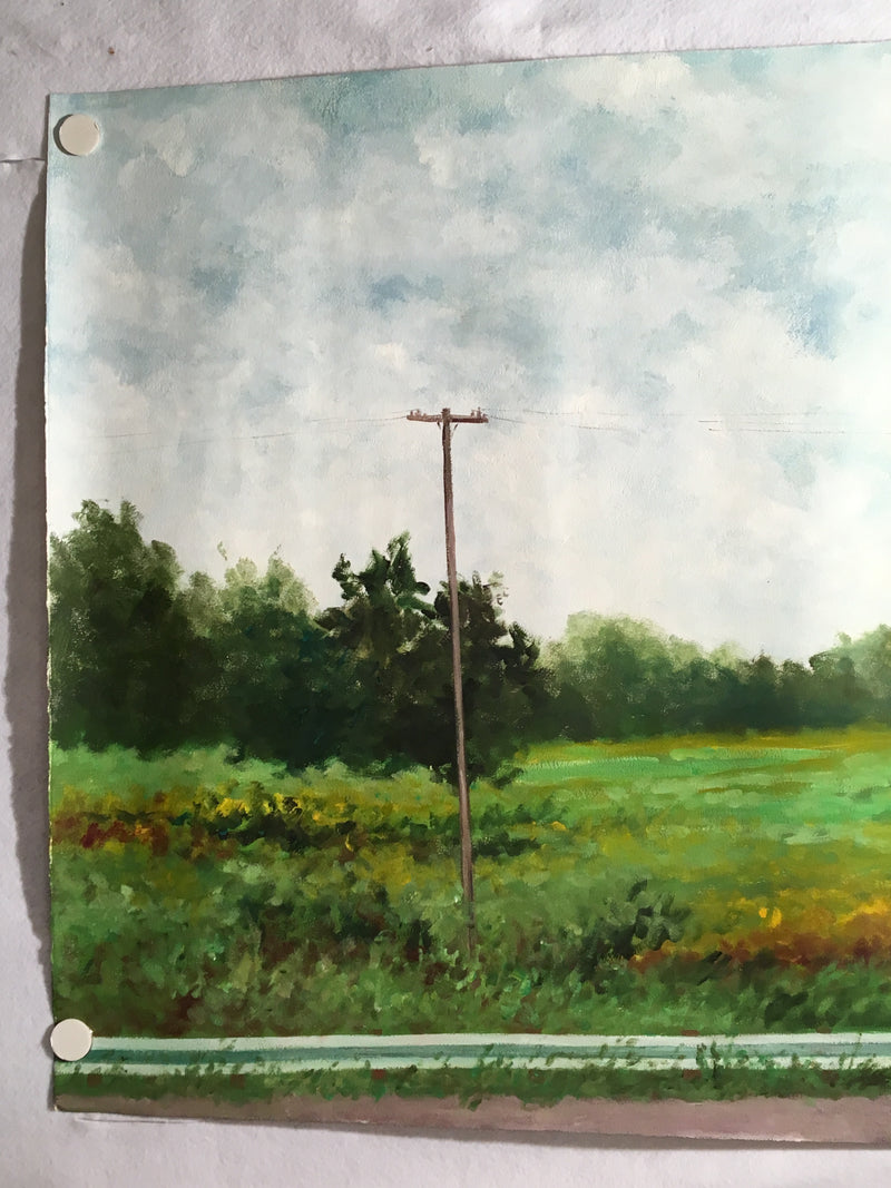 MARJORIE ALLEGRETTI (20TH CENTURY) Rural Roadside Landscape Oil on Paper Signed   - TvMovieCards.com