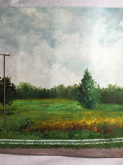 MARJORIE ALLEGRETTI (20TH CENTURY) Rural Roadside Landscape Oil on Paper Signed   - TvMovieCards.com