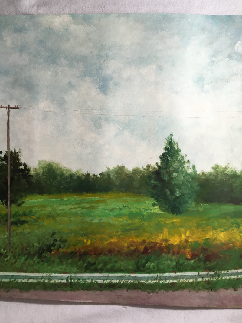 MARJORIE ALLEGRETTI (20TH CENTURY) Rural Roadside Landscape Oil on Paper Signed   - TvMovieCards.com