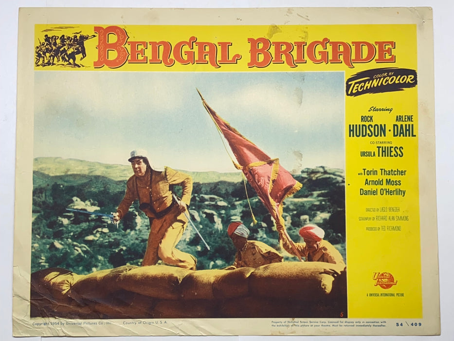 1954 Bengal Brigade Lobby Card 11x14 Rock Hudson Arlene Dahl Ursula Thiess   - TvMovieCards.com