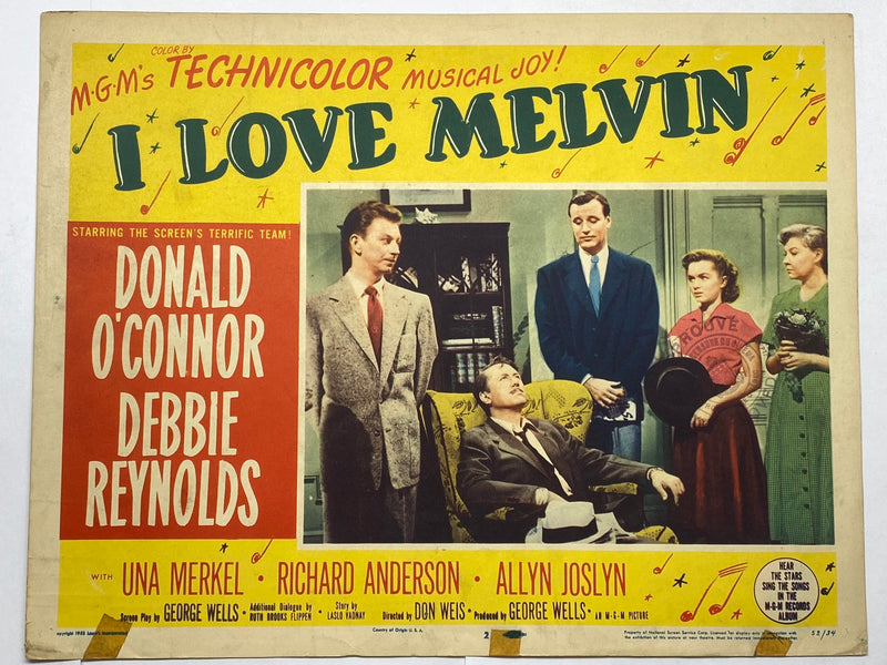 1953 I Love Melvin 11x14 Lobby Card #2 Donald O'Connor, Debbie Reynolds   - TvMovieCards.com