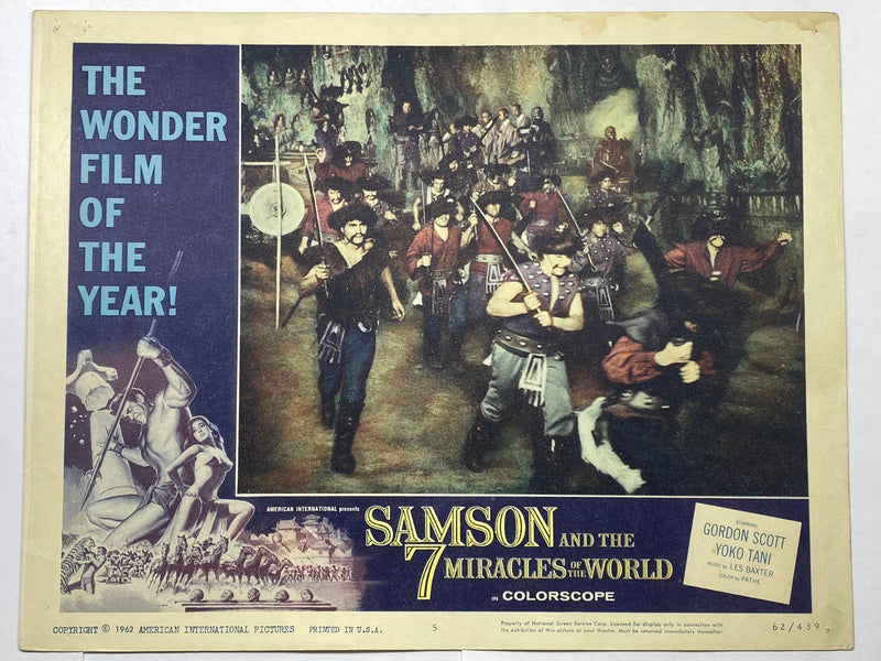 1962 Samson and the 7 Miracles of the World Lobby Card 11x14 Gordon Scott   - TvMovieCards.com