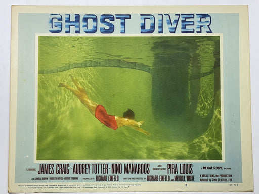 1957 Ghost Diver #2 Lobby Card 11x14 James Craig Audrey Totter Nico Minardos   - TvMovieCards.com