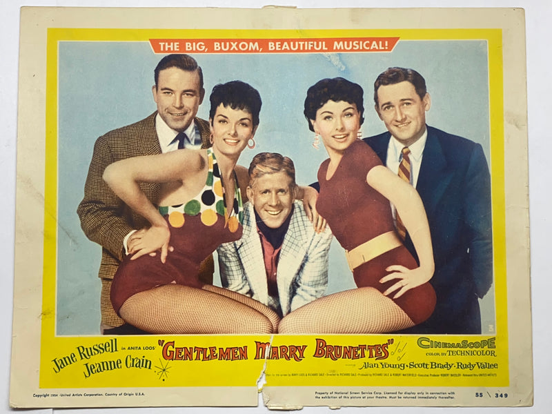 1955 Gentlemen Marry Brunettes Lobby Card 11x14 Jane Russell Jeanne Crain   - TvMovieCards.com