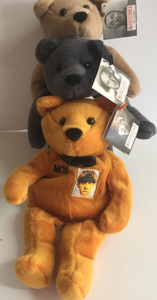Three Stooges Limited Edition 3 Plush Bears Numbered Set Comic Images 1999   - TvMovieCards.com