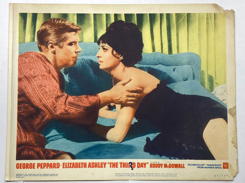 1965 The Third Day #7 Lobby Card 11x14 George Peppard Elizabeth Ashley   - TvMovieCards.com