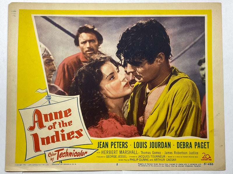 1951 Anne of the Indies #2 Lobby Card 11x14 Jean Peters Louis Jourdan Debra Page - TvMovieCards.com
