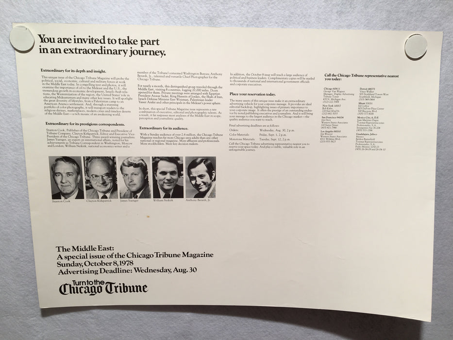 1978 Chicago Tribune Magazine - Portrait of the Middle East Poster   - TvMovieCards.com