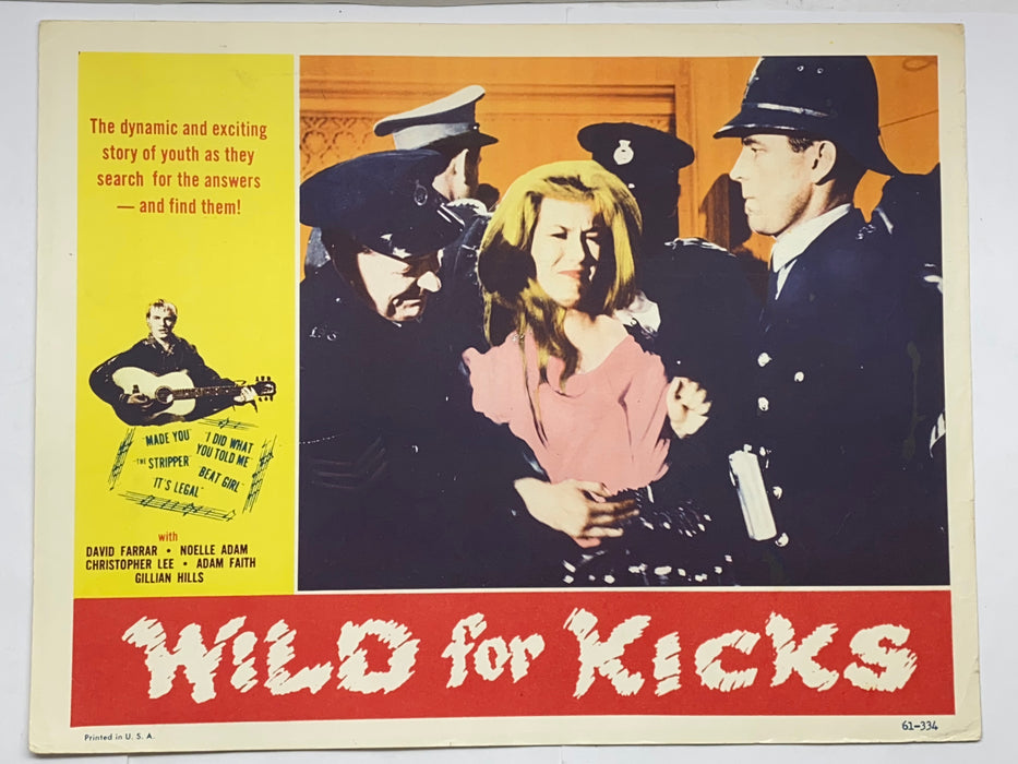 1960 Wild for Kicks Lobby Card 11x14 David Farrar Noëlle Adam Christopher Lee   - TvMovieCards.com